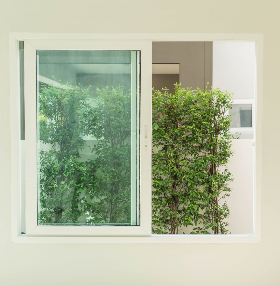 jendela casement aluminium tanpa teralis rumah minimalis modern